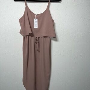 Mauve Spaghetti Strap‎ Sundress for Casual Resort Wear
